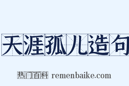 天涯孤儿造句是什么意思的图片